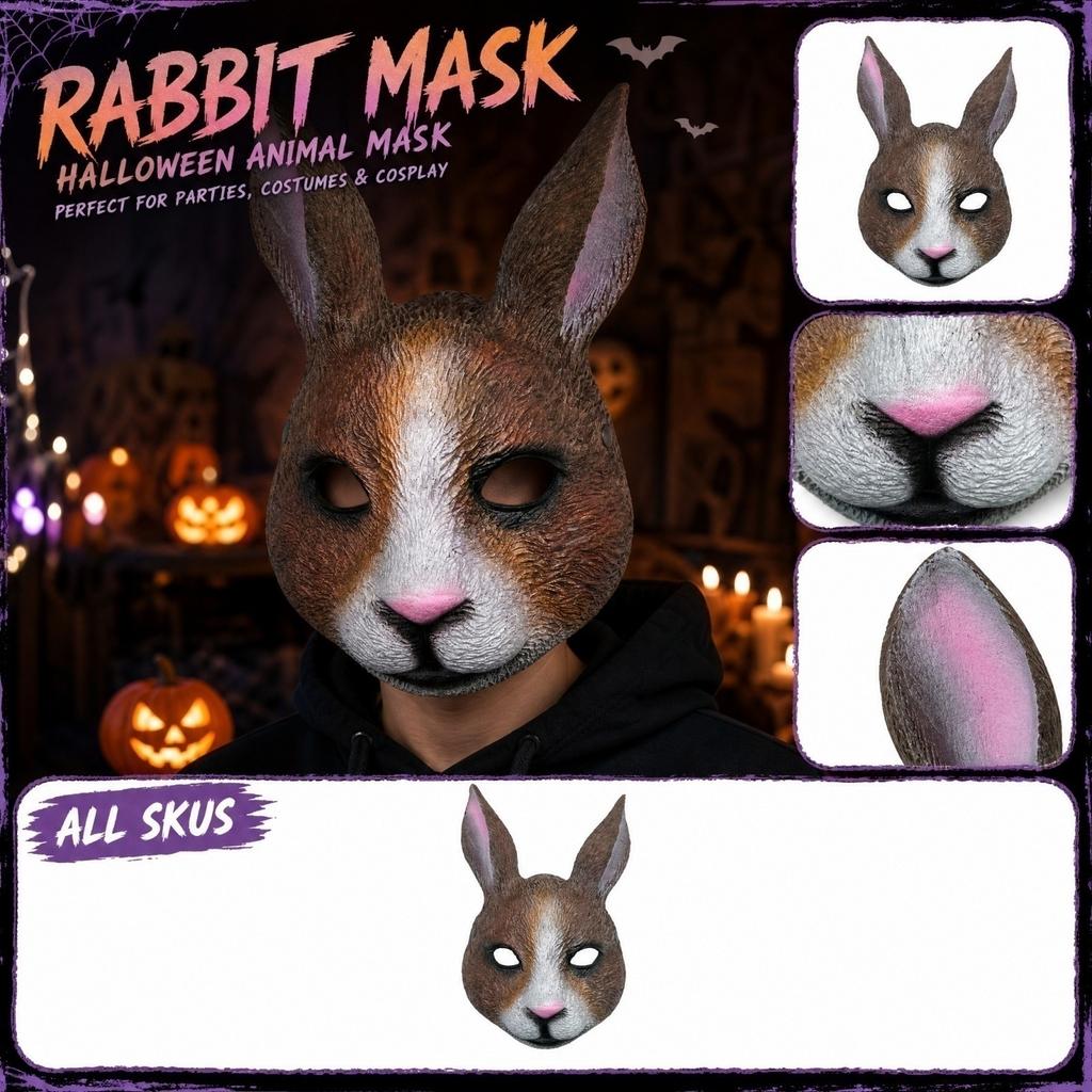 Face Halloween Animal Costume Accessory for Party and Cosplay