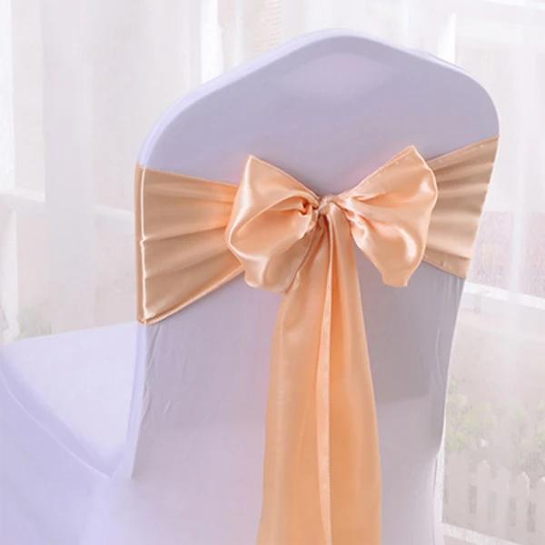 50 pieces / batch satin fabric chair cover bowknot decoration wedding party banquet Hotel celebration wholesale