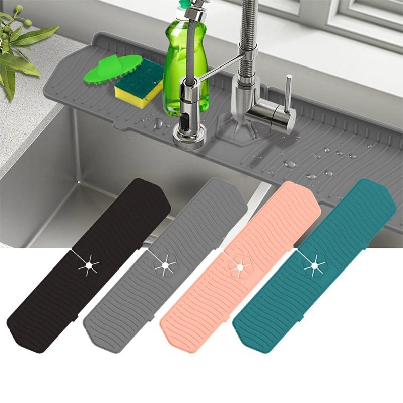 Silicone Pad Solid Color Clean Sanitary Faucet Kitchen Sink Splash Pad Irregular Drainage Tools Household Tools