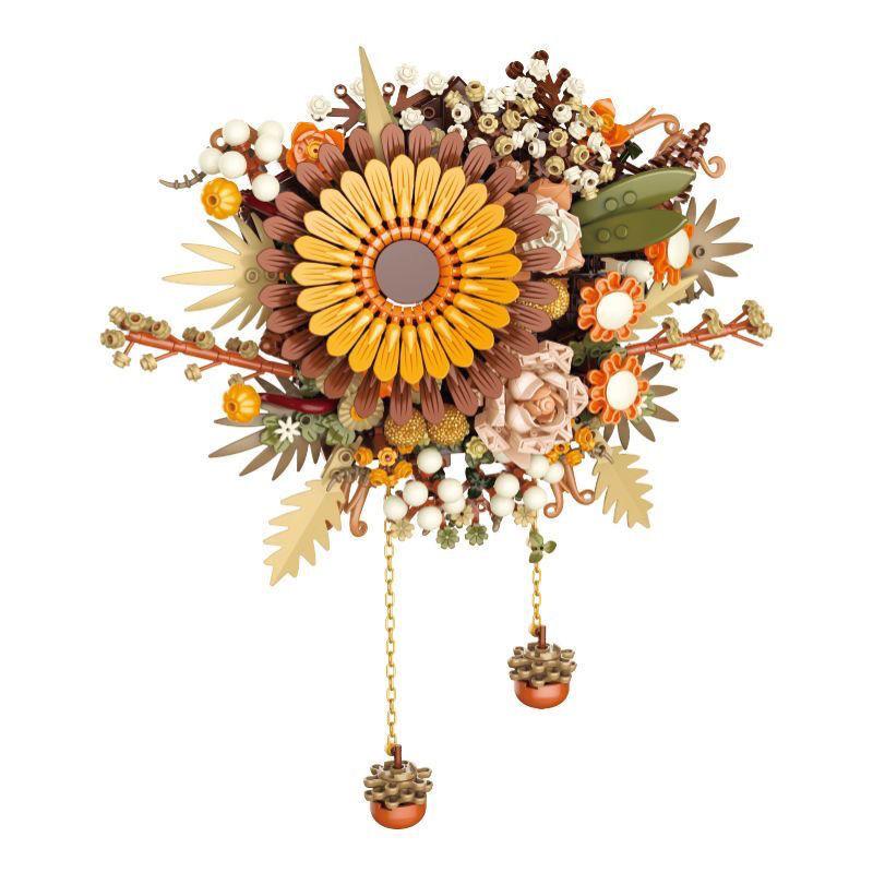 Bouquet Of Artificial Flower Orchid Potted Plants Building Blocks Model Brick Moc Girls Toys DIY Mom Gift For Adults