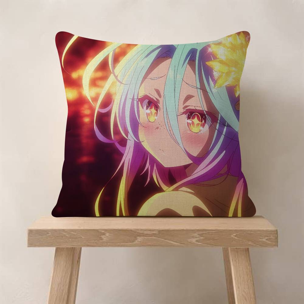 Anime NO GAME NO LIFE Pillow Cover Sofa Cushion Cover Home Room Decoration Children Gift