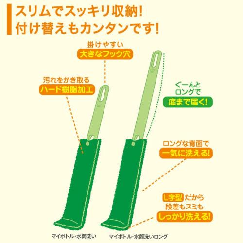 Marna My Bottle/Water Bottle Cleaner (Easy to Clean) Water Bottle Brush with Sponge Brush, Green, This is so useful! Green K472G 25.3x4.6x4cm