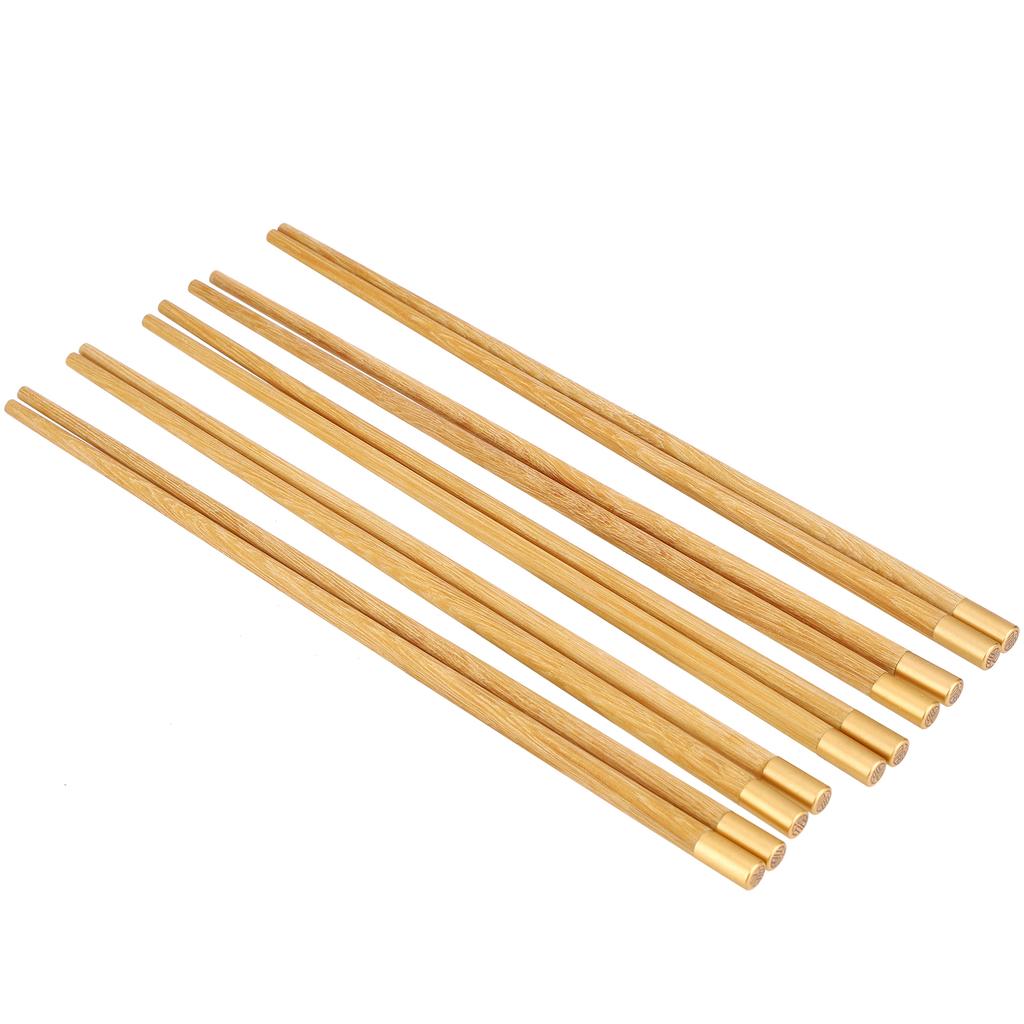 5 Pairs Chinese Style Wooden Chopsticks Set Safe Handcrafted Tableware Gift for Family FriendsYellow Sandal