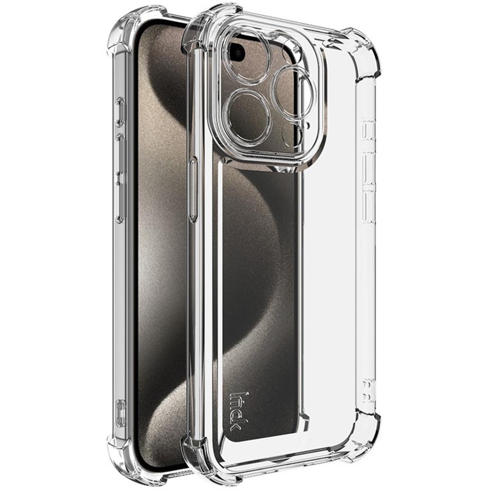 

For iPhone 15 Pro Case Straight Frame Four Corner Shockproof Clear TPU Cover Style A