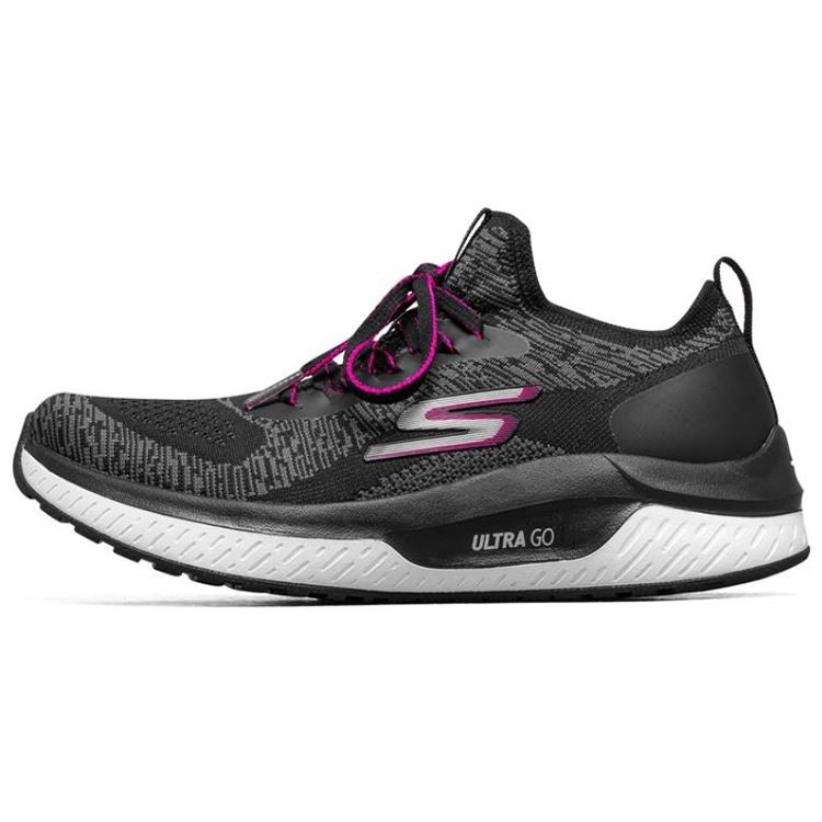 (WMNS) Skechers Go Run Steady Sports Shoes Black/White/Purple Women s 16025-BKHP EU 38