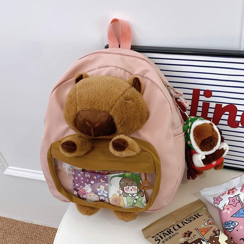 Ins Creative Cute Kapibara Doll Pain Bag Cartoon Capybara Backpack Bag Girl Student Bag