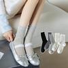 Summer Solid Color Mesh Middle Tube Women Socks Lightweight Breathable Fashion Versatile Ruffle Ballet Style Lolita Girls Socks