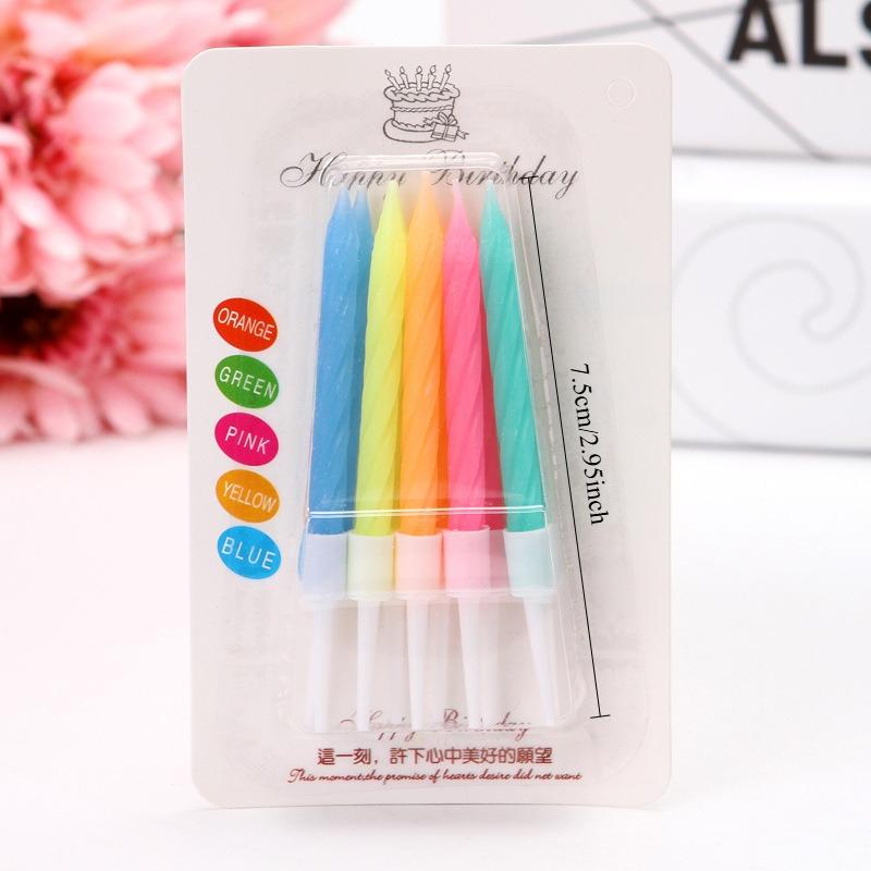 10pcs/Box Mini Threaded Style Decorative Holiday & Wedding Candles, For Dining Room, Proposal, Birthday, Graduation