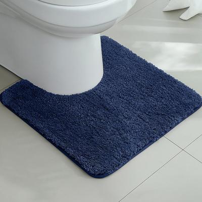 Yousheng Absorbent Toilet Rug U Shaped Plush Floor Mat Machine Washable Non Slip Contour Bathroom Rug Dry Quickly for Toilet