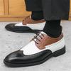 Tendance Mode Nouveaux Créateurs Chaussures Brogues de Mariage Patchwork Noir et Blanc Pointues pour Homme Chaussures Décontractées Formelles pour Homme Zapatos Hombre
