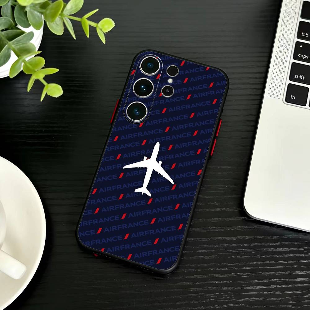 B-Graffiti Travel Airplane Pattern Phone Case For Samsung S26,S25,S24,S23,S22,S21,S20,Plus,Fe,Lite,Others Black Cover
