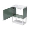 Bathroom Sink Cabinet Open Shelf Golden Handle Modern Green White Easy Assembly Solid MDF Lavatory Wall Mount Basin Vanity Cabinet