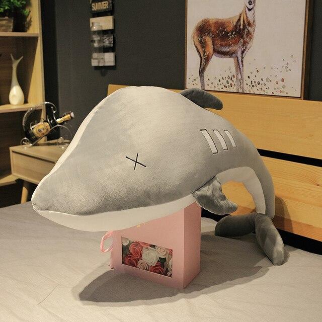 Jucării uriașe de pluș cu delfin moale, uriaș, pentru copii, păpușă cu animale de mare, pernă de dormit pentru copii, cadou de zi de naștere pentru copii, fete