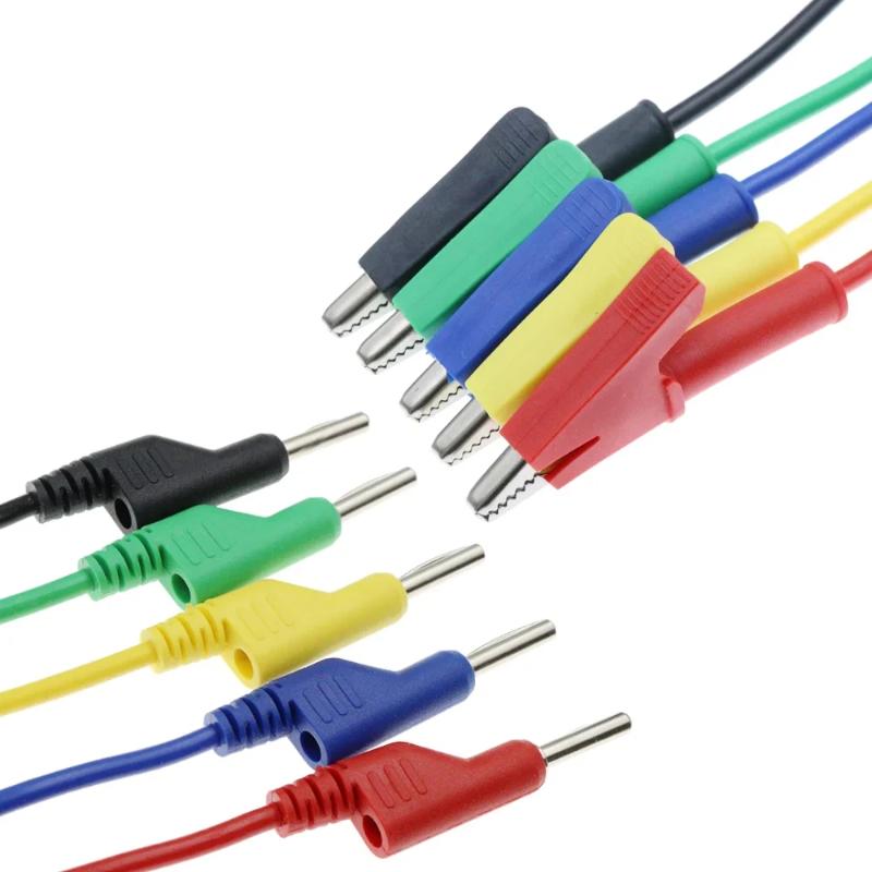 4Mm Banana Plug To Alligator Clip Multimeter Test Leads 1M Stackable Cable Tool Accessories