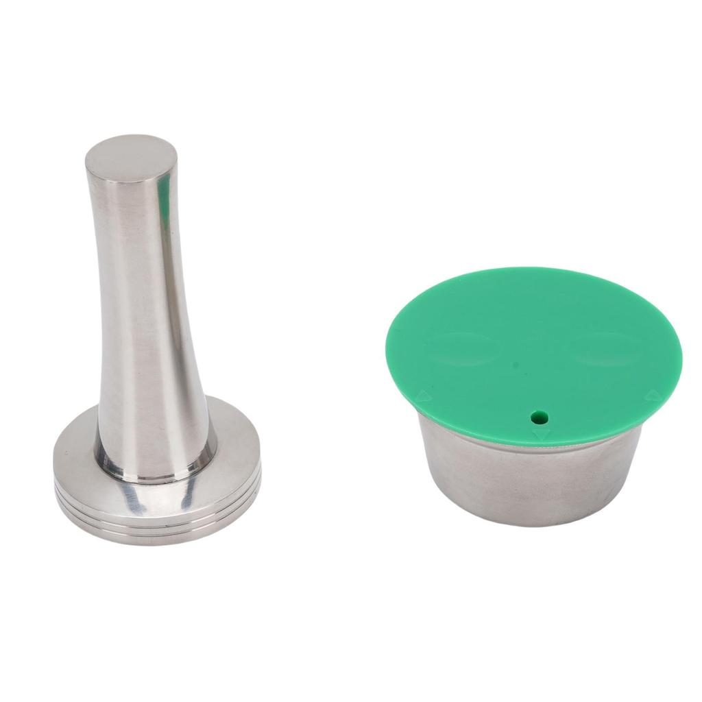 Coffee Capsule Reusable Stainless Steel Coffee Pod with Coffee Tamper Spoon Brush Coffee Machine Supplies