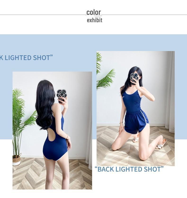 2024 Japanese College Style Two-Piece Women’s Swimsuit: Trendy, Belly-Covering, Sweet, Conservative One-Piece Hot Spring Wear