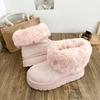 Thick-soled heightening, piled and thickened snow boots for women, winter new versatile wool cotton boots, warm and non-slip short boots