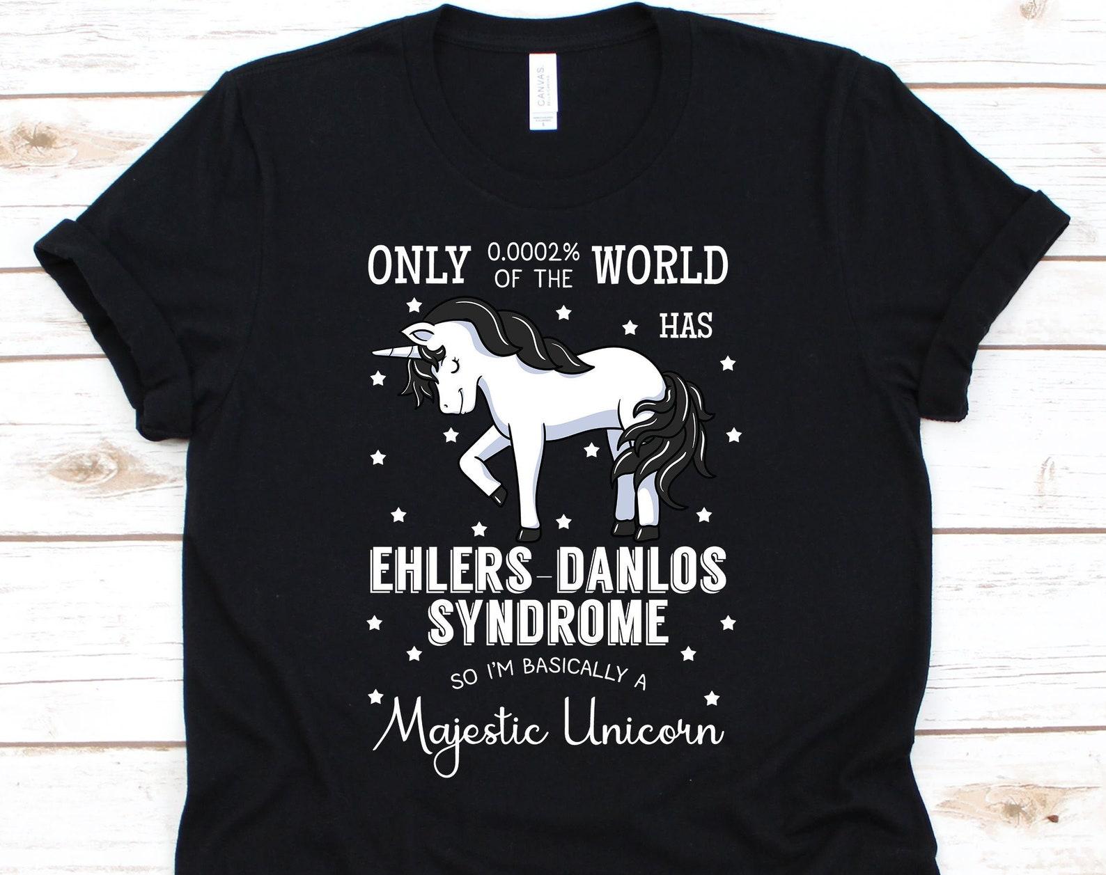Ehlers-Danlos Syndrome Magical Unicorn Shirt, Awareness For Ehlers-Danlos Syndrome Warrior Fighter Survivor, Fight Like A Zebra EDS Support M