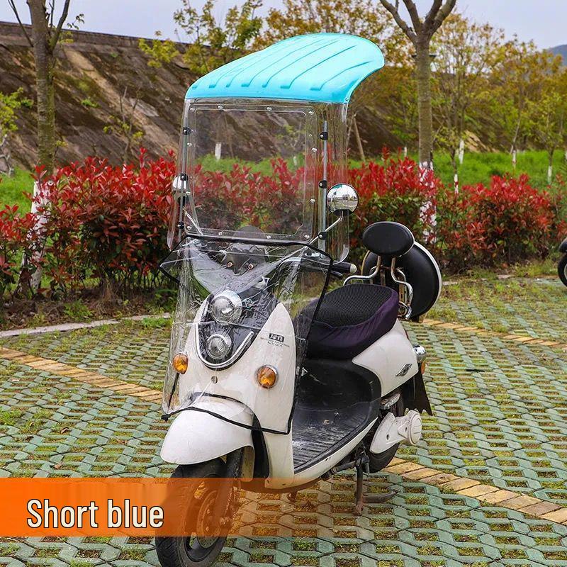 Electric Vehicle & Motorcycle Sunshade: Rainproof Canopy & Windshield for Bikes