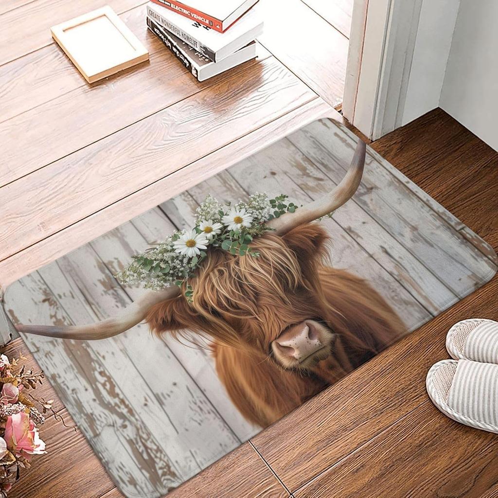 Vintage Dragonfly Doormat for Entryway, Floral Botanical Indoor Door Mat, Non-Slip Floor Rug for Kitchen, Bedroom, Living Room,