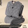 Men's Winter Plush Jacket & Pants Set - Thickened Cotton Outerwear for Middle-aged & Elderly Warmth
