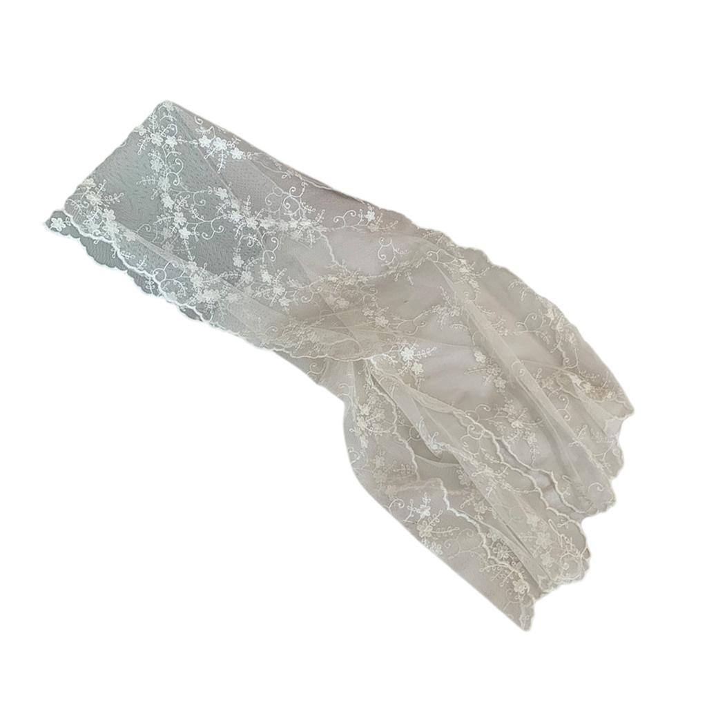 Elegant Lace Scarf With Flower Pattern Designs French Styles Shawl Wrap Hairband For Daily Wear Spring Hair Decoration