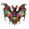Halloween Window Decor 2D Acrylic Decoration with Chain, Bell, Stained Glass Ghost Bat Festive Wall Hanging Pumpkin Suncatcher Decor, Ornament