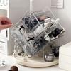 360Degree Rotating Makeup Organizer Transparent Cosmetic Storage Box Brush Holder Jewelry Display Rack Bathroom Organization
