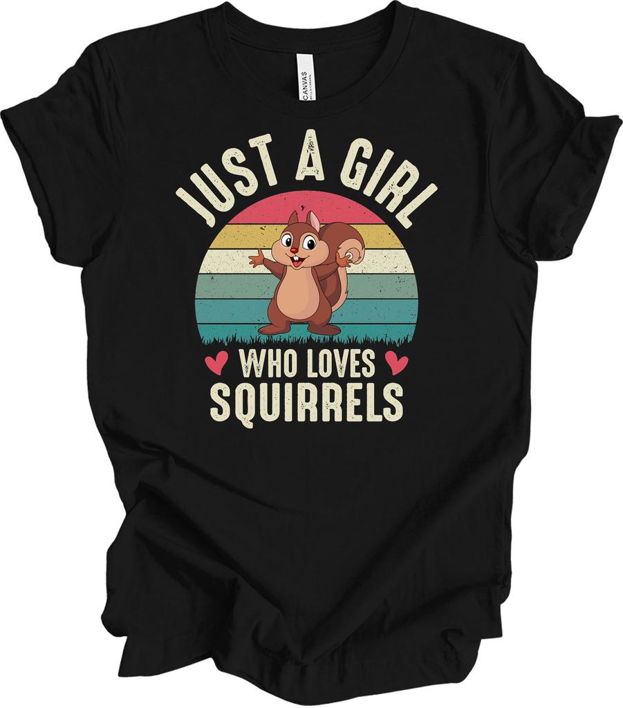 Just A Girl Who Loves Squirrels Squirrel Girl Cute Retro Animal Lover T-Shirt