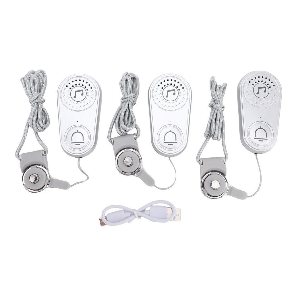 3 Pcs Wireless Calling Pager Two Way Talk 105dB Wireless Alert Buttons 5 Volume Levels 38 Music Options for Kids