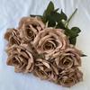 41CM 7 Forks Silk Screen Diamond Rose Artificial Flower Wedding  Living Room Decoration Road Guide Bouquet, Artificial Flower