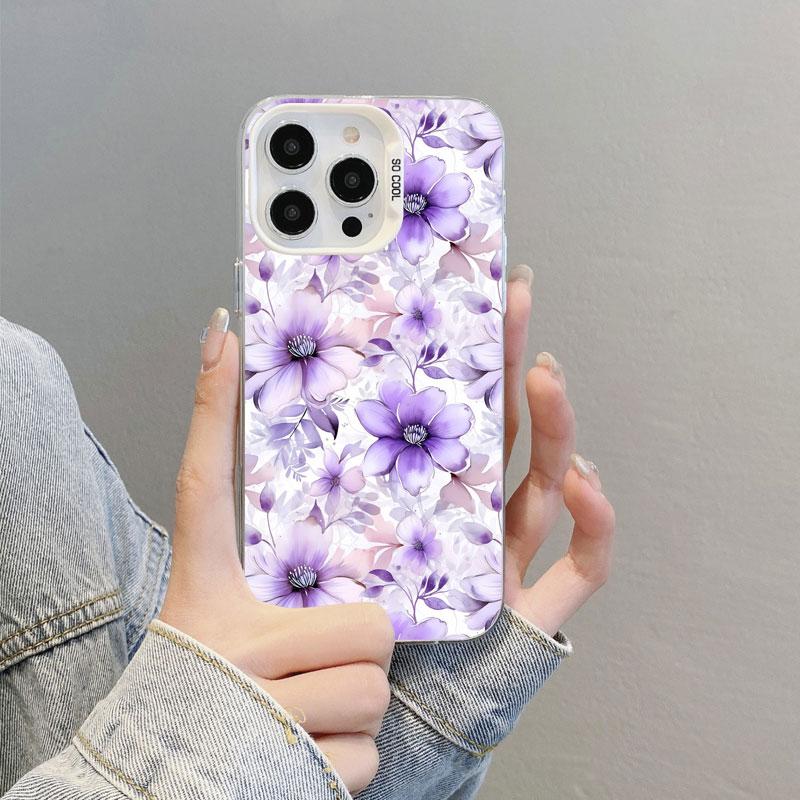 Cute Blue And White Porcelain Floral Phone Case For iPhone 11 12 Pro Max 16 15 14 13 Pro Max Plus 13 Mini Shockproof Laser Cover