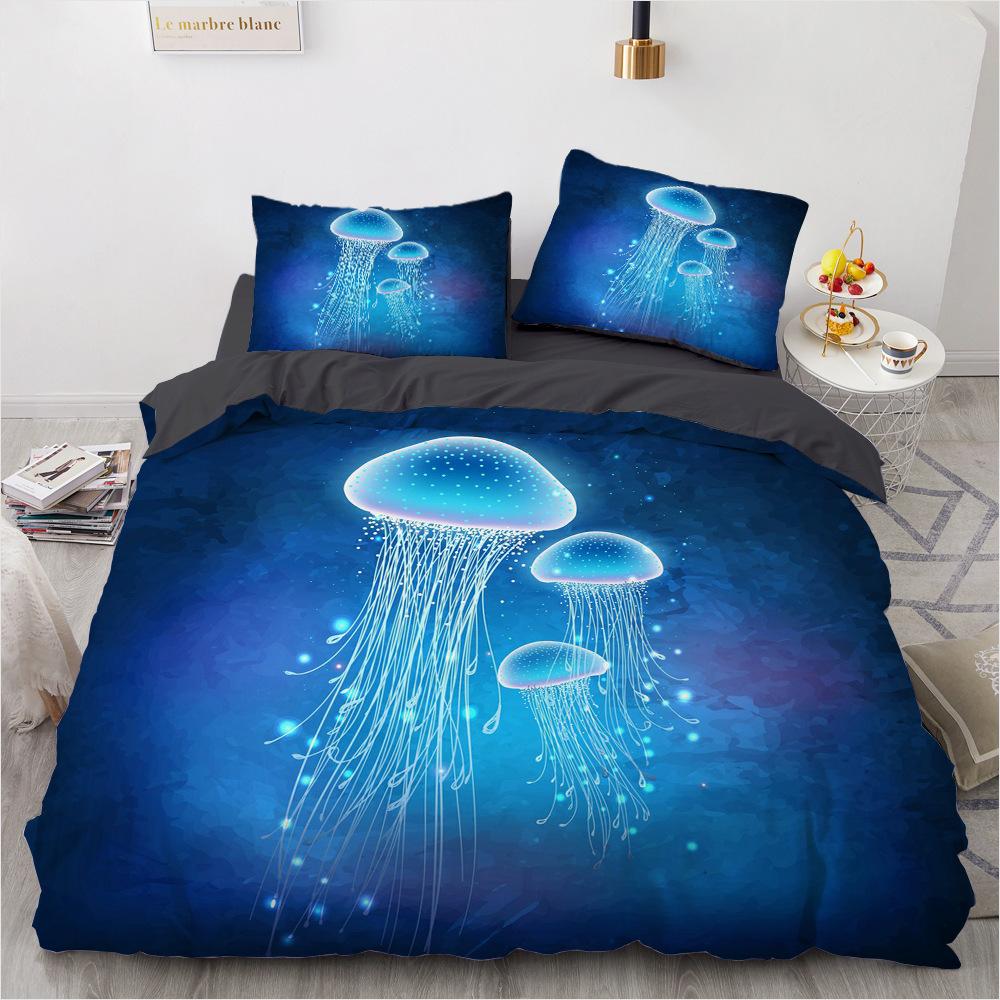 bedding set Digital Print Comfortable Duvet Cover for Home Bedroom Decoration, 1 Duvet Cover and 2pillowcase with Zippers