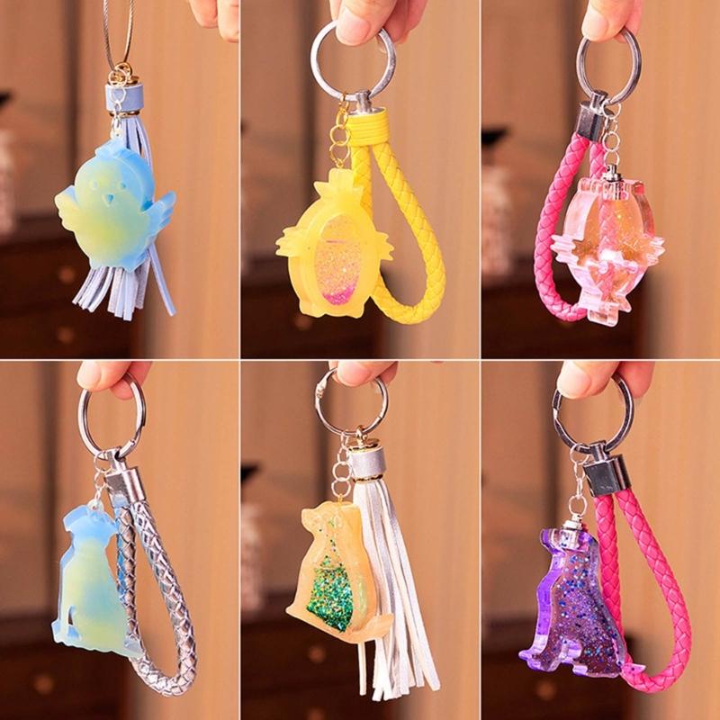 Silicone Mold Animal Dog Keychain Molds DIYs Crystal Earrings Pendant Mould Epoxy Resin Jewelry Making Mould Accessory