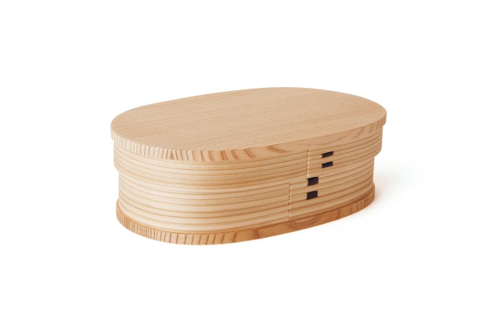 Boîte à bento ovale de petite taille Odate Kogeisha Fabriquée en bois cintré Boîte à lunch (490ml) 2450g, Japon,
