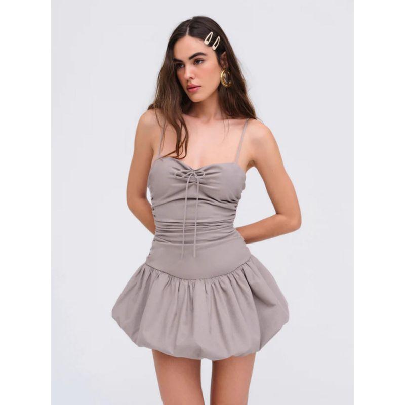 For Love Beer Girl Same Style American Sweetheart Gyaru Pleat Slim fit Slimming Flower Bud Short dress Sling Dress