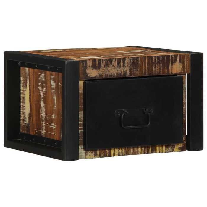VidaXL Tables de chevet 2 pcs multicolore 40x35x25cm bois récupération, armoire de lit, meuble de chambre à coucher, table 4015948