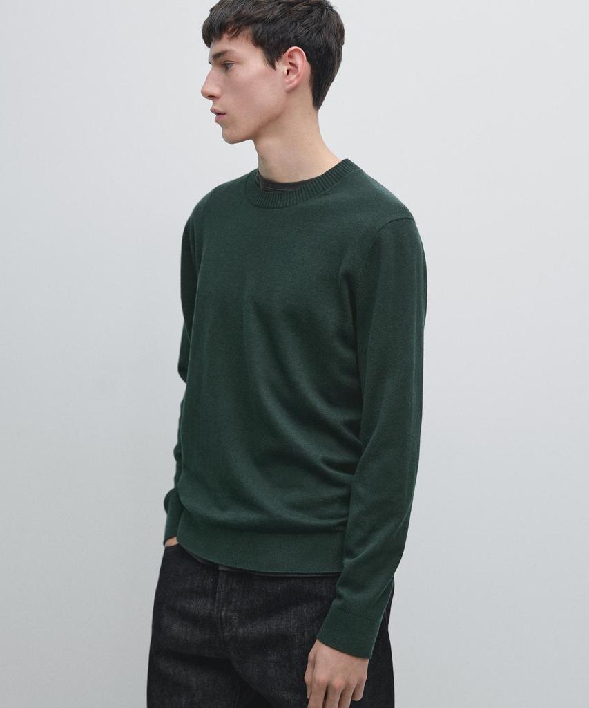 Masimodutti Wool Cotton Round Neck Knit Sweater