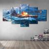 Prints HD Sea View Pictures Modular 5 Pcs World of Warships Poster Canvas Painting Living Room Home Decoration No Frame Wall Art