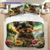 Set Copripiumino Trapuntato con Fantasia Yorkshire Terrier Federa Decorazione per la Casa Regalo di Compleanno (1 * copripiumino + 2 * federa, senza nucleo)