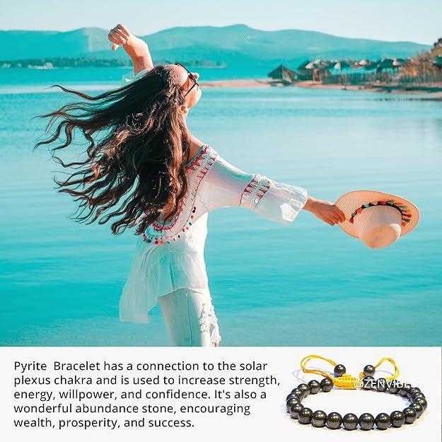 Zenvibes Pyrit-Armband | Rohes Echtheitszertifikat | Zieht Geld an und stärkt das Selbstvertrauen |