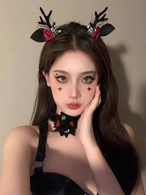 2 Stück Mode Halloween Lustig Rose Blume Totenkopf Netz Haarspangen Haarclips Für Frauen Mädchen Party Haaraccessoires