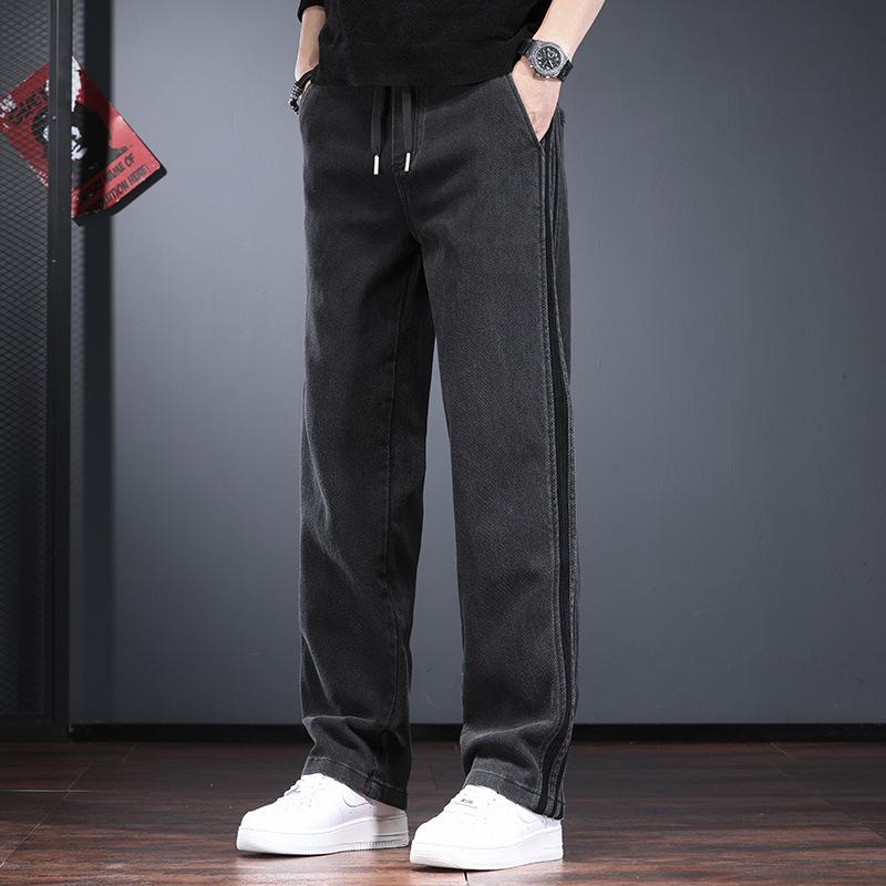 American Retro Men's Jeans New Autumn and Winter Loose Straight Trousers Trendy Washed and Drape Men's Trousers