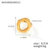 INS Korean Minimalist Geometric Hollow Irregular Round Gold-Plated Titanium Steel Ring