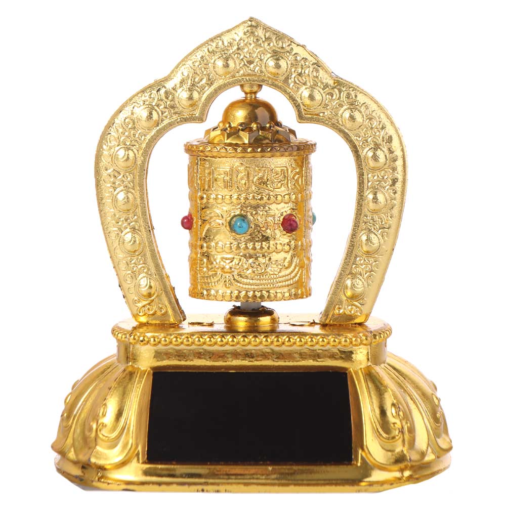 Solar Energy Solar Tibet Prayer Wheel Car Ornament Tibetan Prayer Wheel  Car Accessories