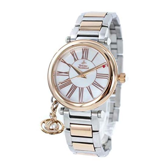 Watch with Orb Shell Pink Stainless VV006PRSSL [Vivienne Westwood] Women s Charm, Dial, Gold/Silver Steel, [Used]
