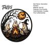 Garden Hanging Decorations Ghost Campfire Halloween Metal Wall Sign, Ghosts Roasting Marshmallows Round Cute Plaque, Spooky Art Decor for Porch