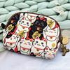 Portable Vintage Printed Coin Purse Canvas Cartoon Women Wallet Pouch Cat Zipper Change Money Organizers Kids Gift