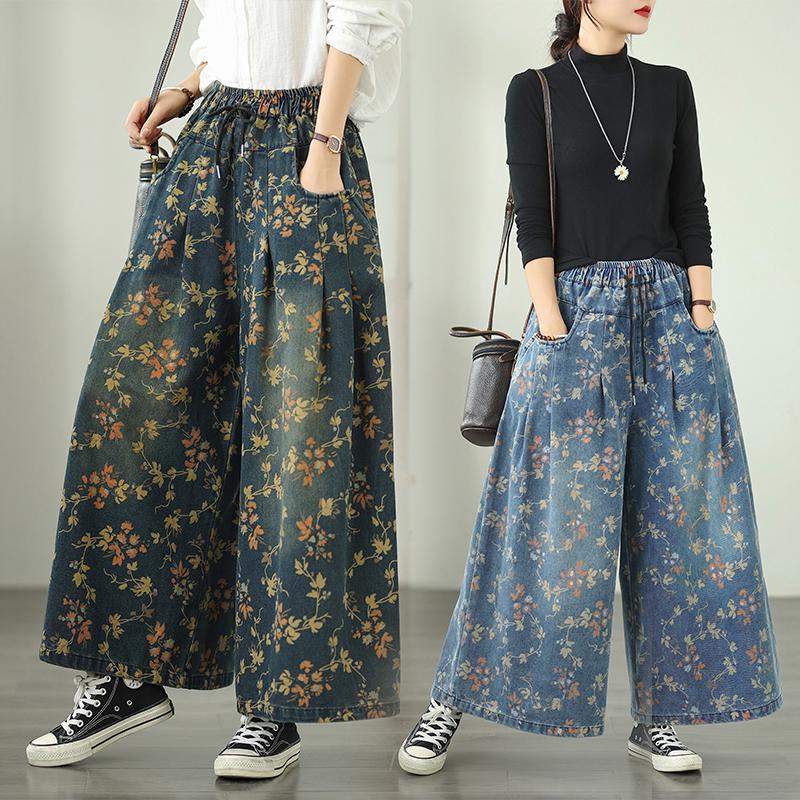 DIMANAF 2025 New Elastic Jeans Harlen Pants Women Basic Denim Trousers Big Casual Blue Pants