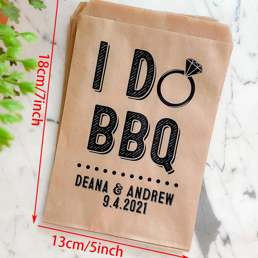 10Pcs Personalized Wedding Utensil Bags Flatware Holders Bags I Do BBQ Bags Rehearsal Dinner Wedding Reception Favors Engagement